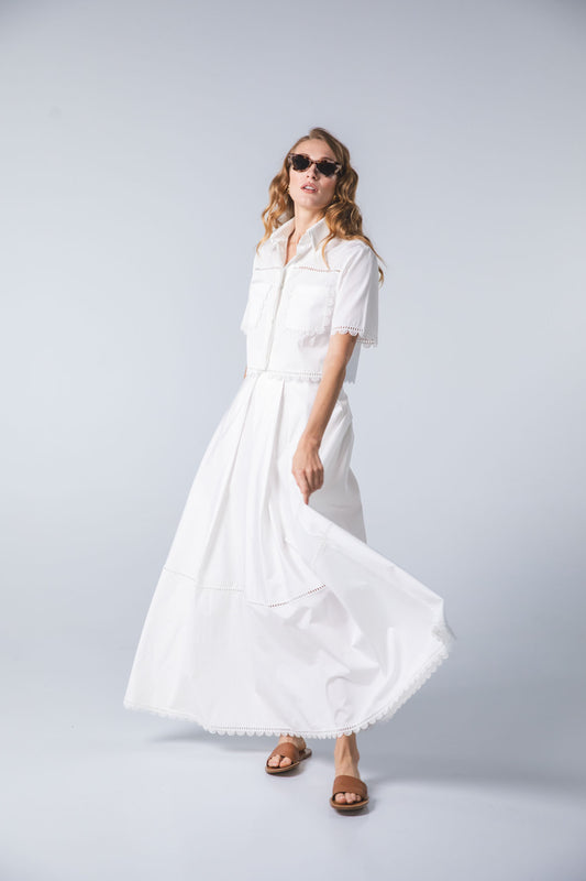 Gonna con pizzo macramé