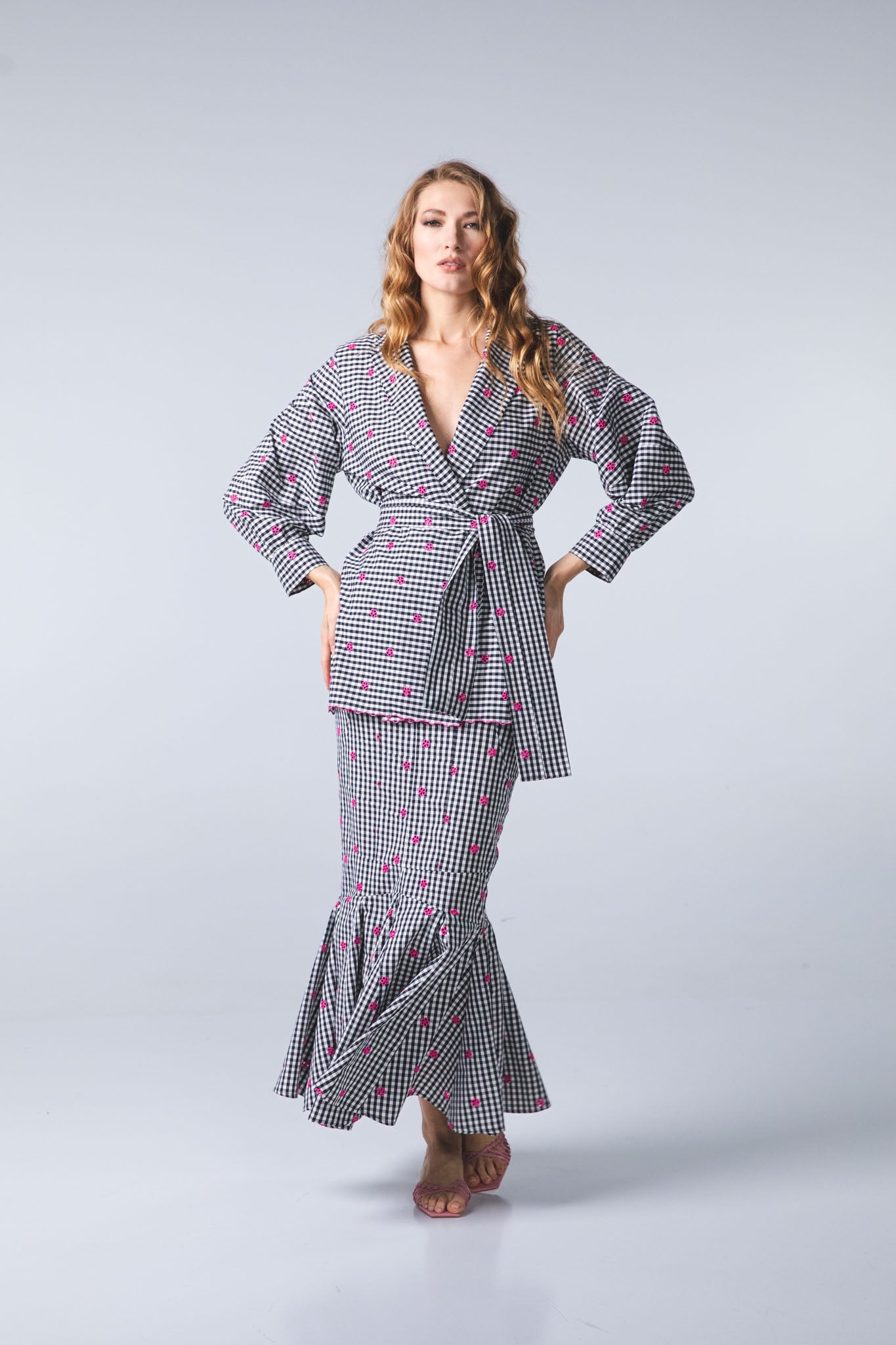 Camicia kimono ricamata