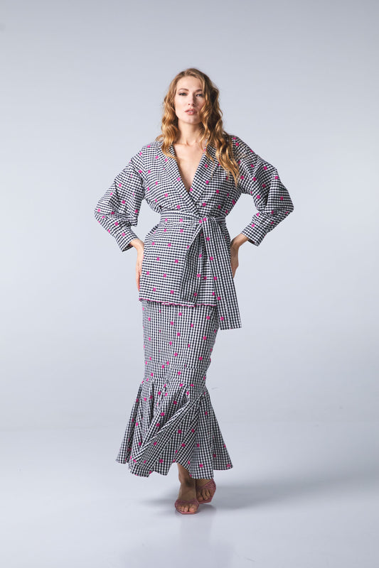 Camicia kimono ricamata