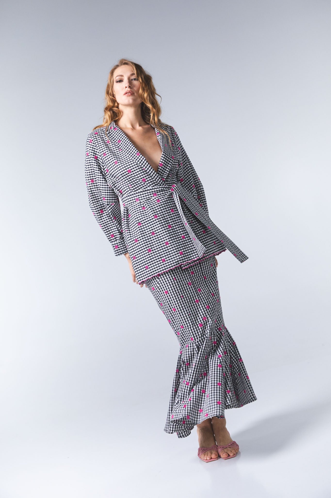 Camicia kimono ricamata