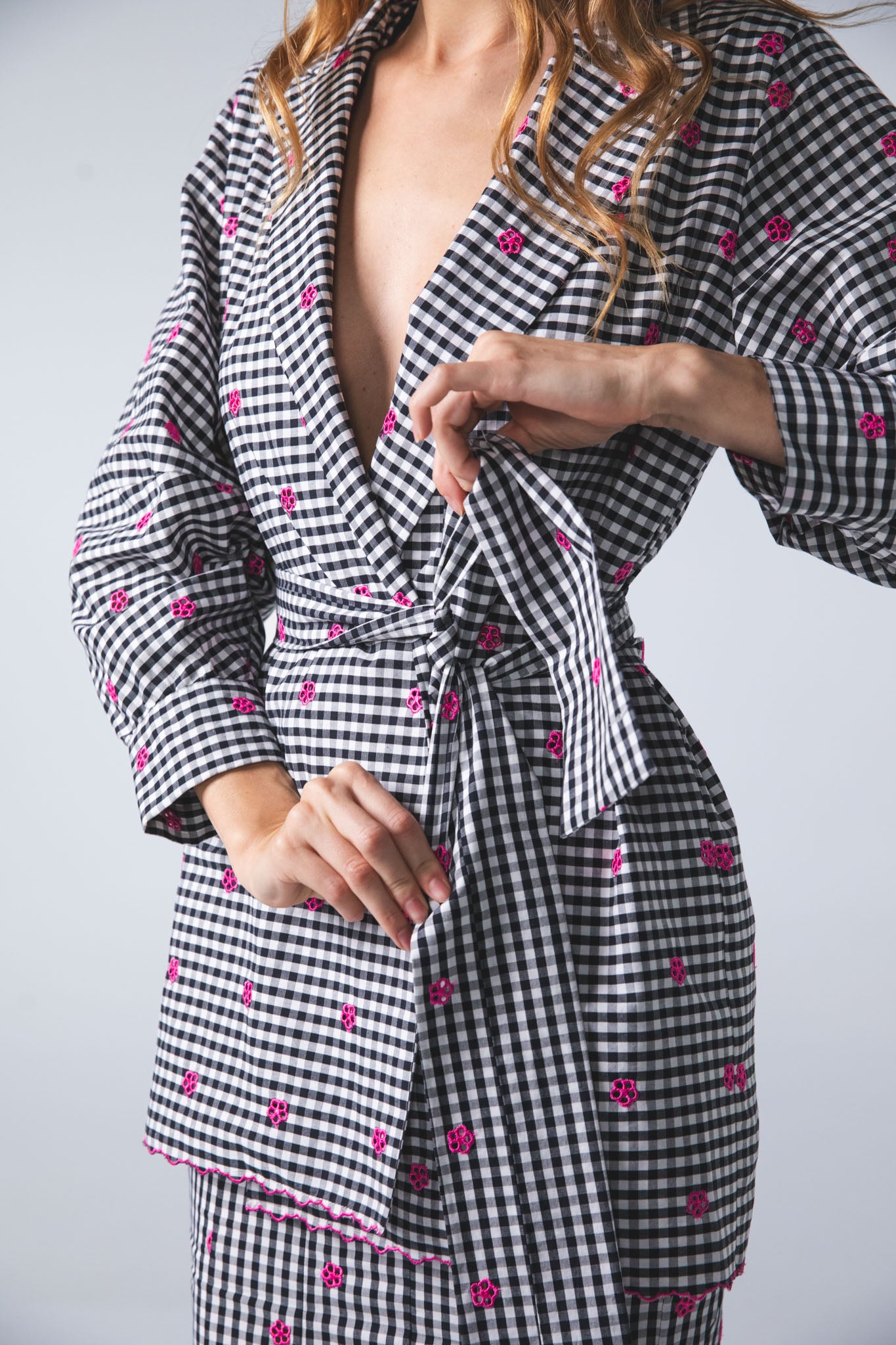 Camicia kimono ricamata
