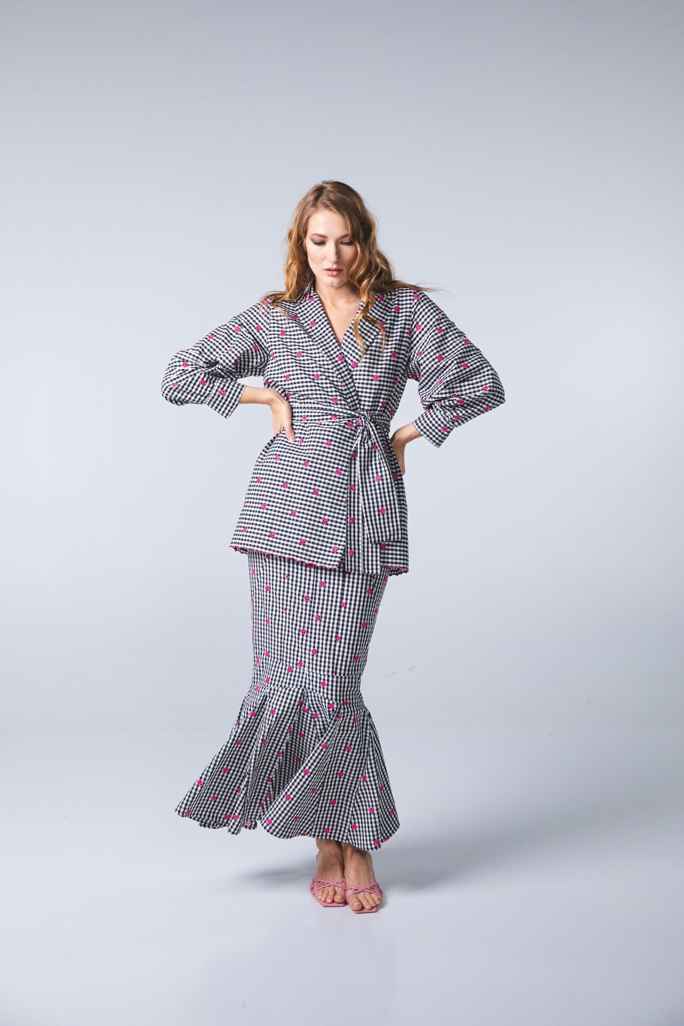 Camicia kimono ricamata