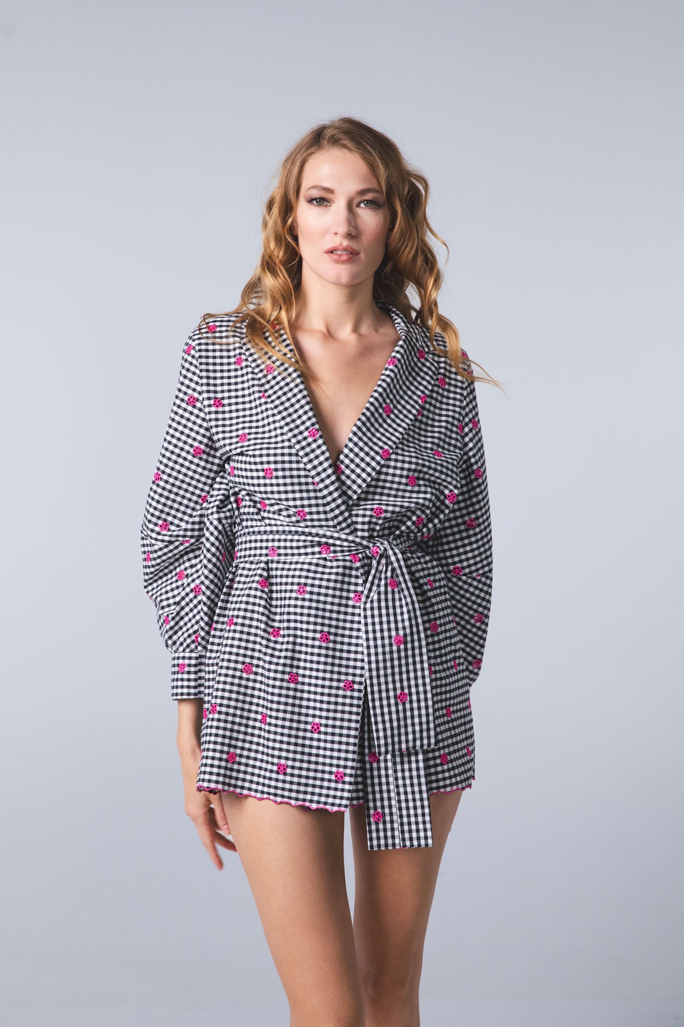 Camicia kimono ricamata