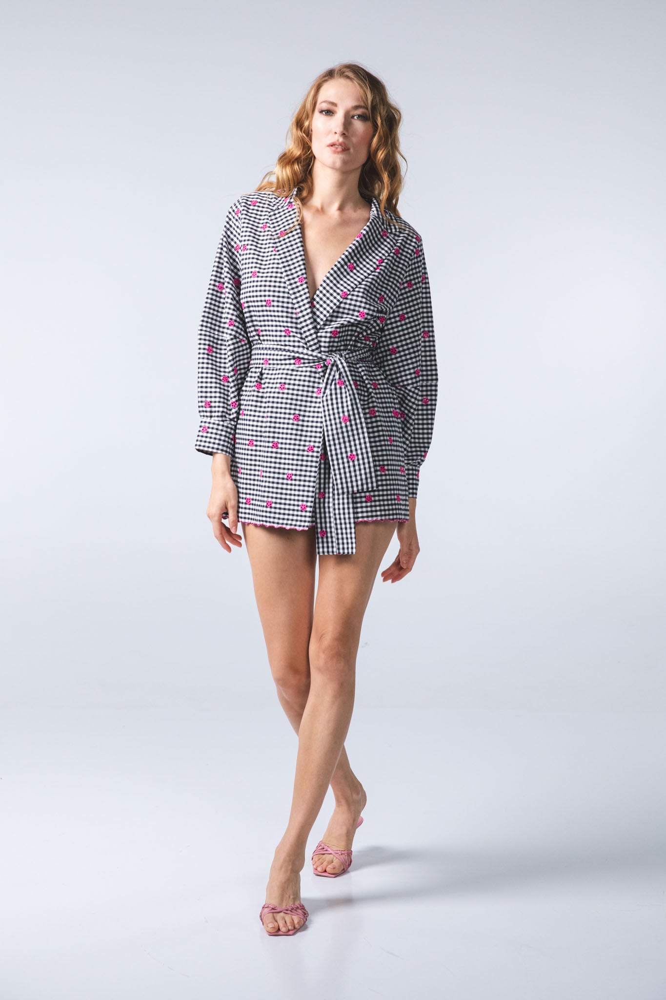 Camicia kimono ricamata