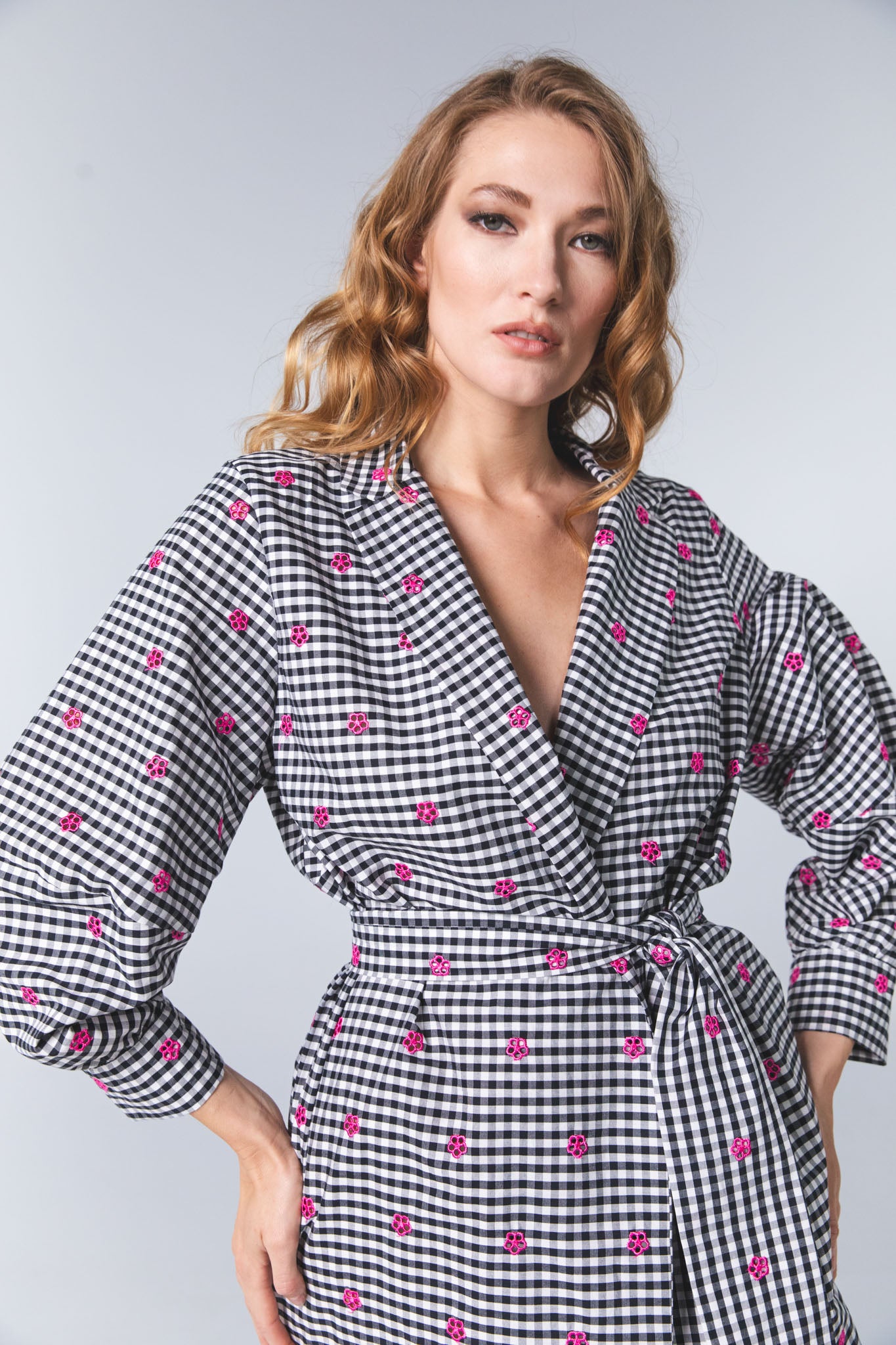 Camicia kimono ricamata