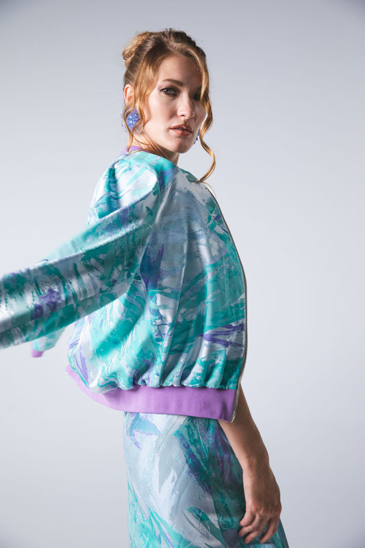 Giacca bomber jacquard