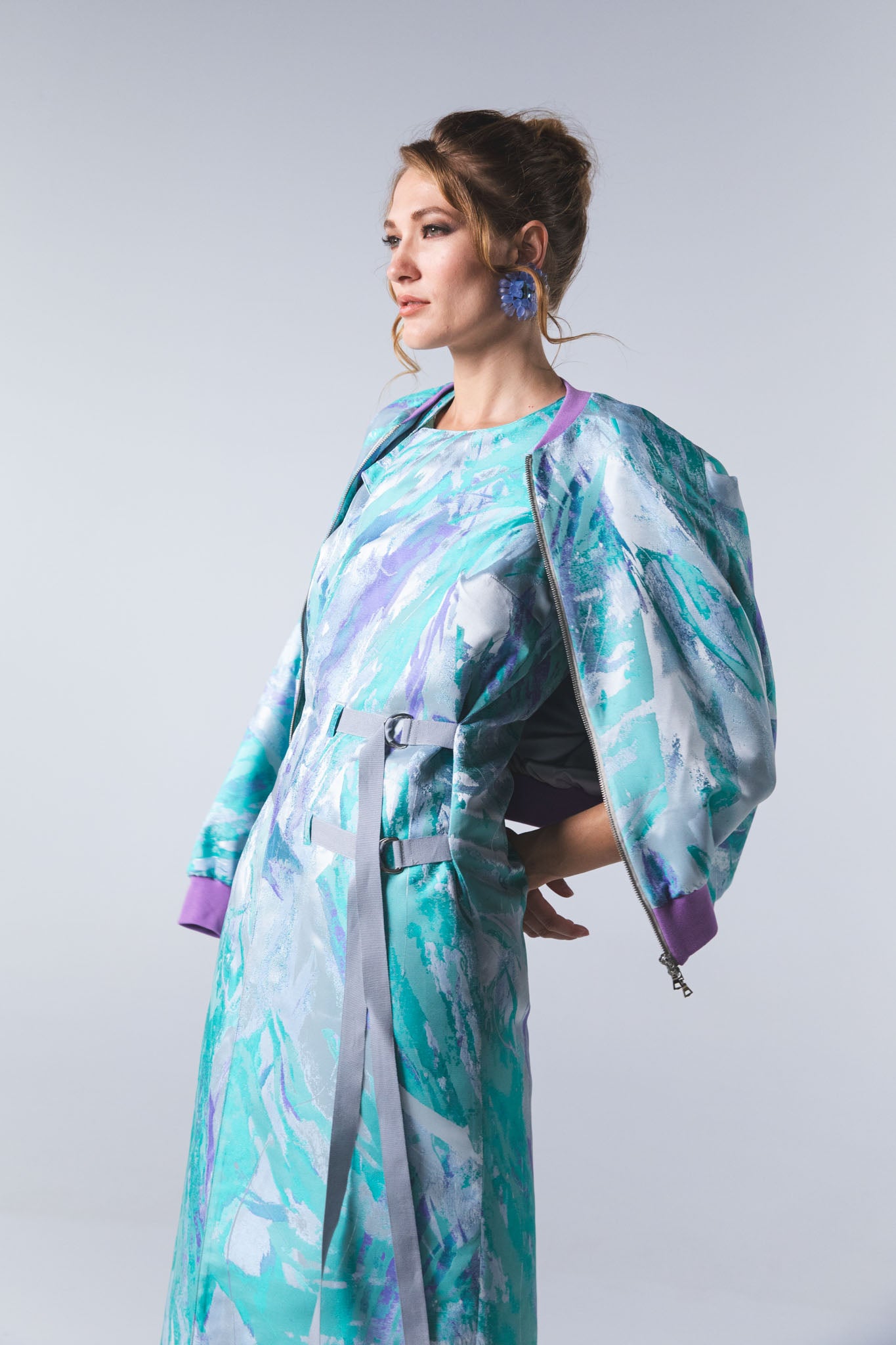 Giacca bomber jacquard