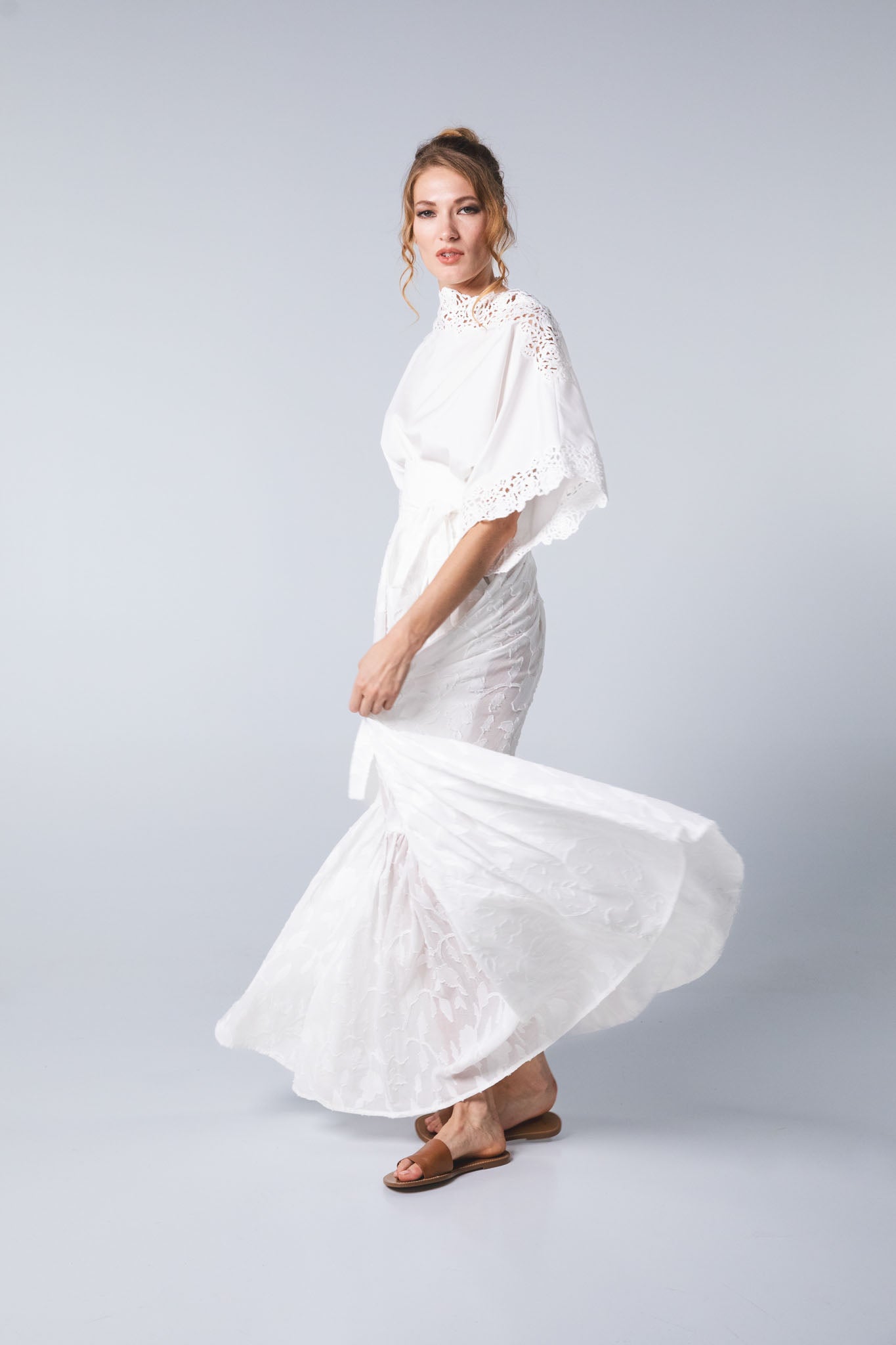 Camicia pizzo macramé