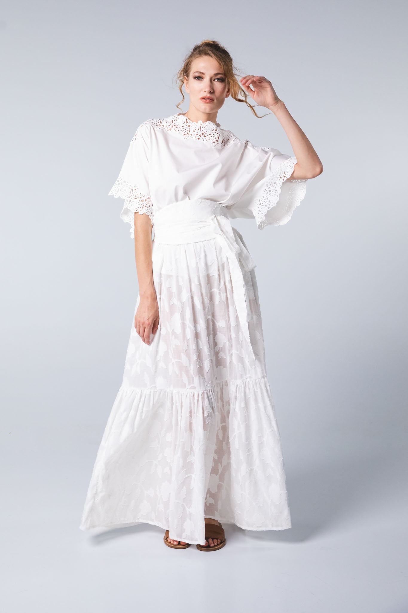 Camicia pizzo macramé
