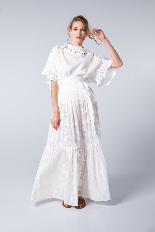 Camicia pizzo macramé