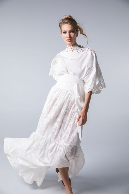 Gonna pizzo macramé
